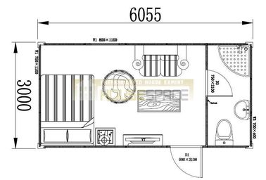 Layout di acciaio Anti-ruggine telaio modulare Cottage per le vacanze - contenitore Chalet